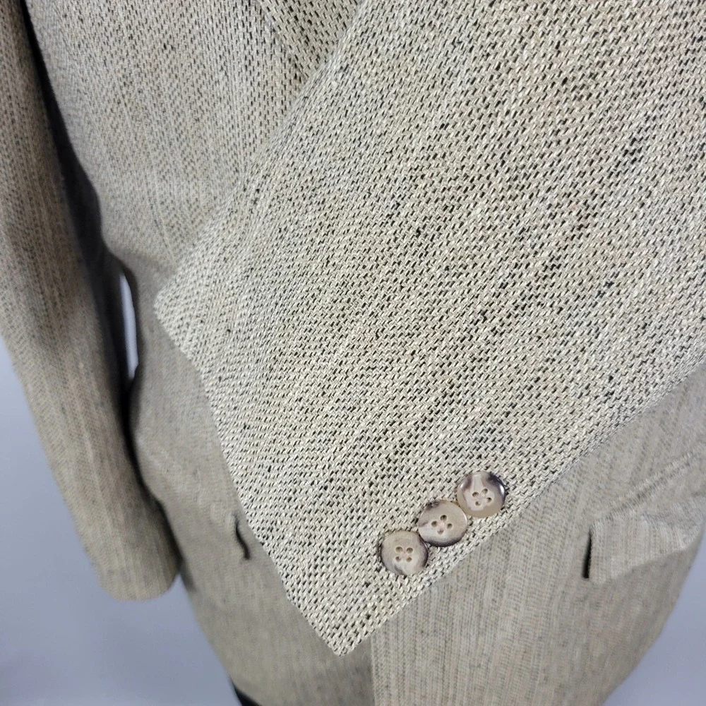 VTG Haspel Men's Sport Coat Blazer Two Button Beige Brown 100%‎ SILK Sz 42R